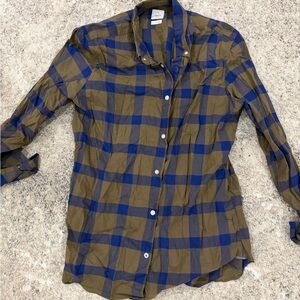 GAP Blue and Brown Plaid Men's Shirt